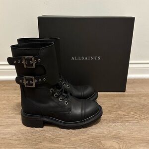 All Saints Black Combat Boots